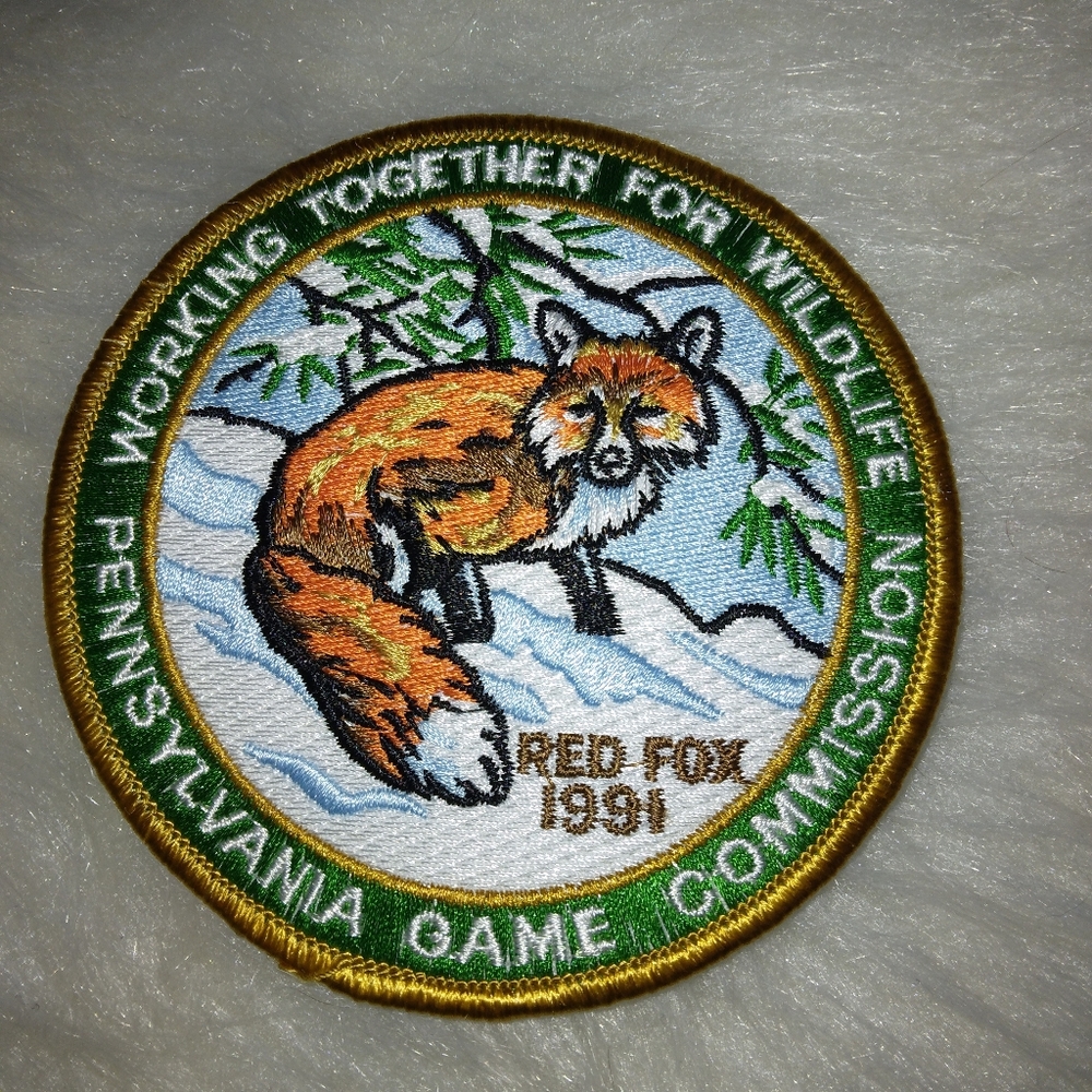 VINTAGE EMBROIDERED PATCH Pennsylvania Game Commission 1991 Red Fox